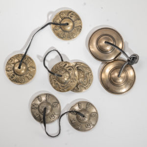 Set de Cloche de méditation tibétaine Tingsha, 7.5 cm