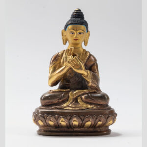 Statue de Bouddha de la médecine en laiton, partiellement doré, 31cm